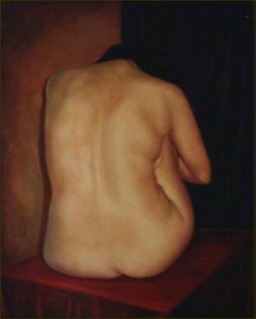 Nudo seduto di schiena 